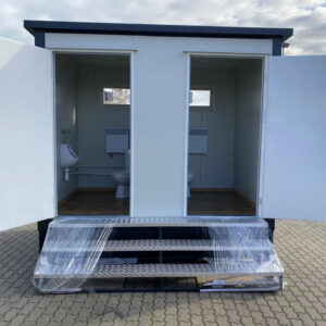 DOPPELTER SANITÄRCONTAINER MIT WEISSEM ABFALLTANK
